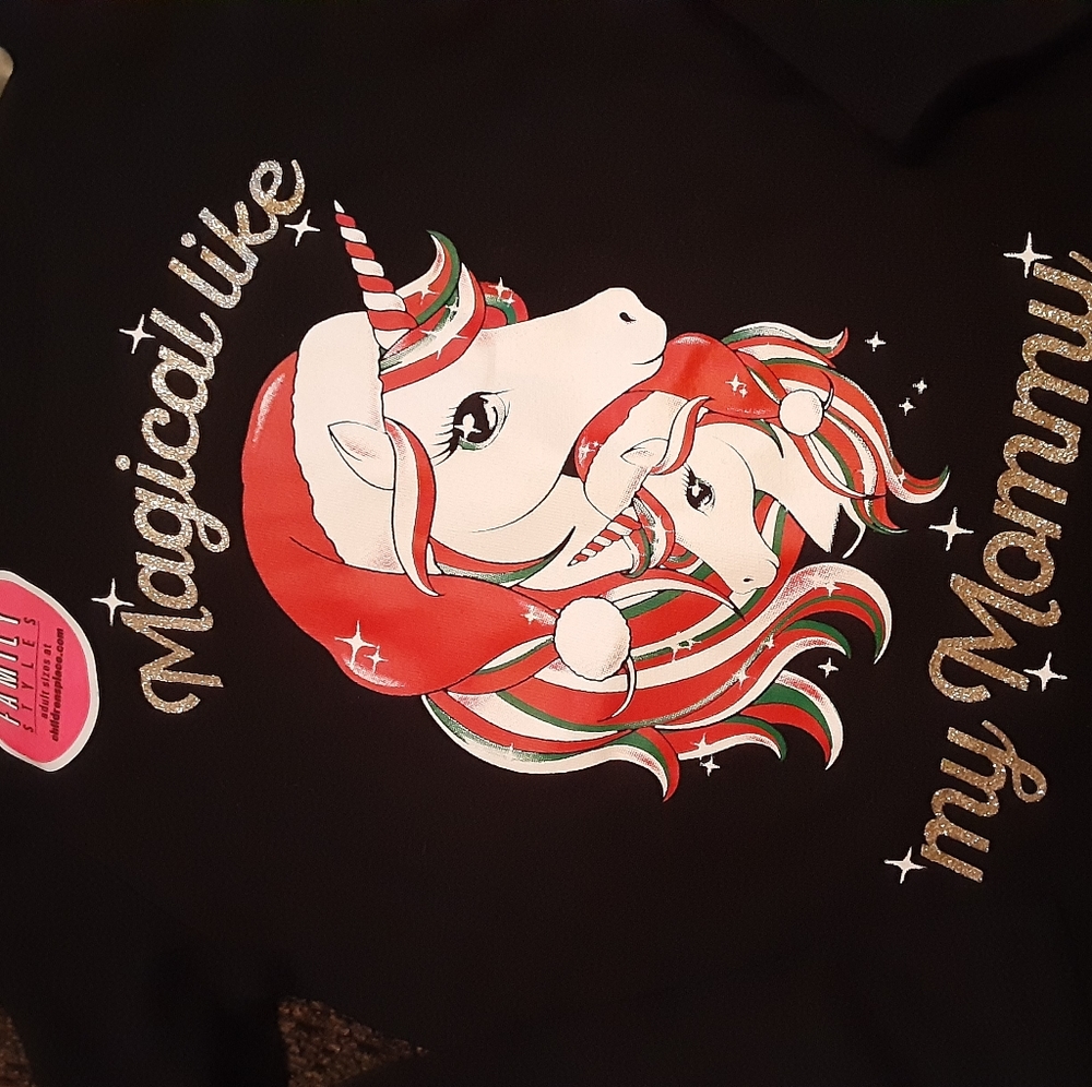 Black long sleeve unicorn shirt